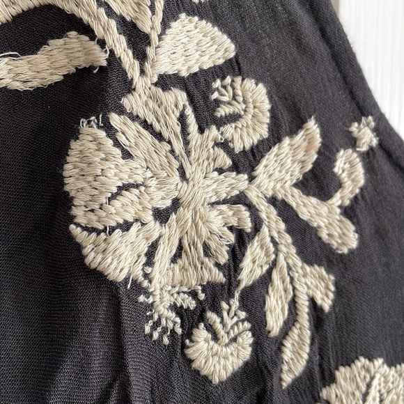 Free People Sweet Tennessee Black Cream Embroidered Swing Lightweight Dress - Picture 4 of 7